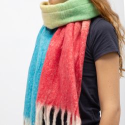 Echarpe avec franges tricolore en laine 50x200 cm Femme GERARD PASQUIER