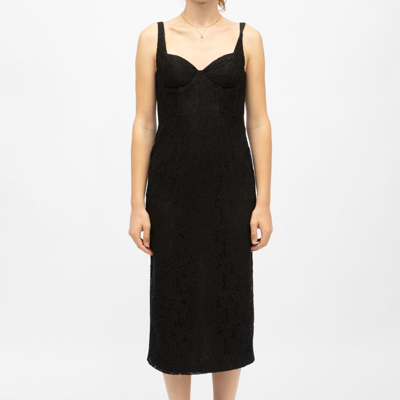 Robe midi 00-noir ruken-r202423e5b Femme LA PETITE ETOILE