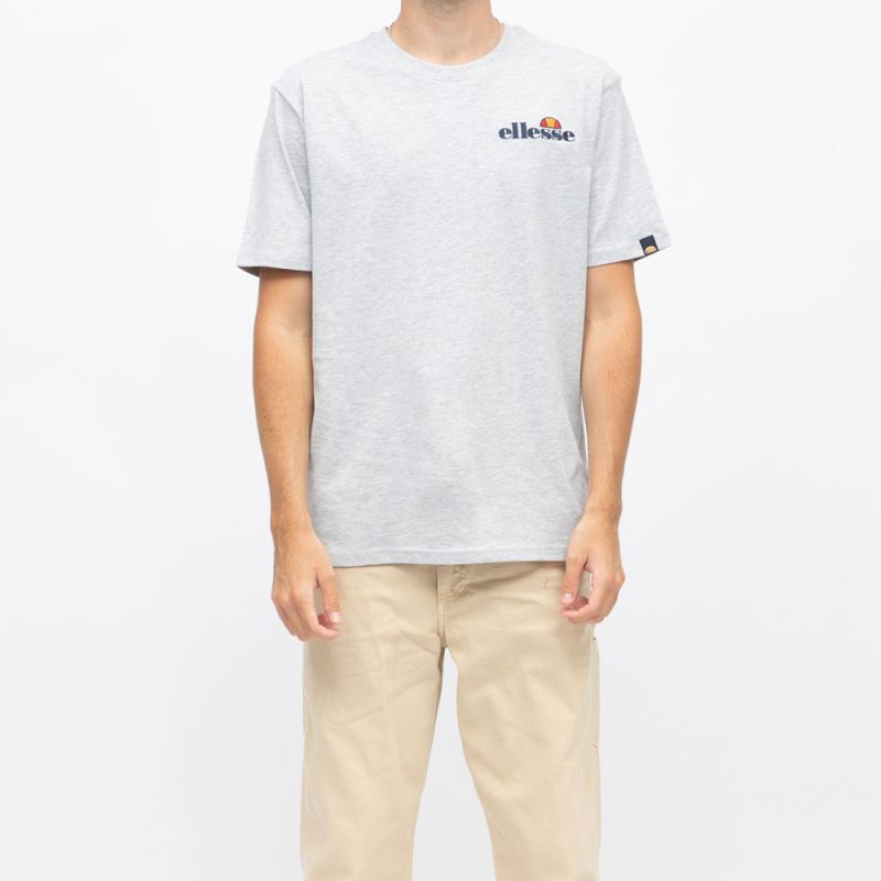 Tee shirt noir col rond regular logo brodé Homme ELLESSE
