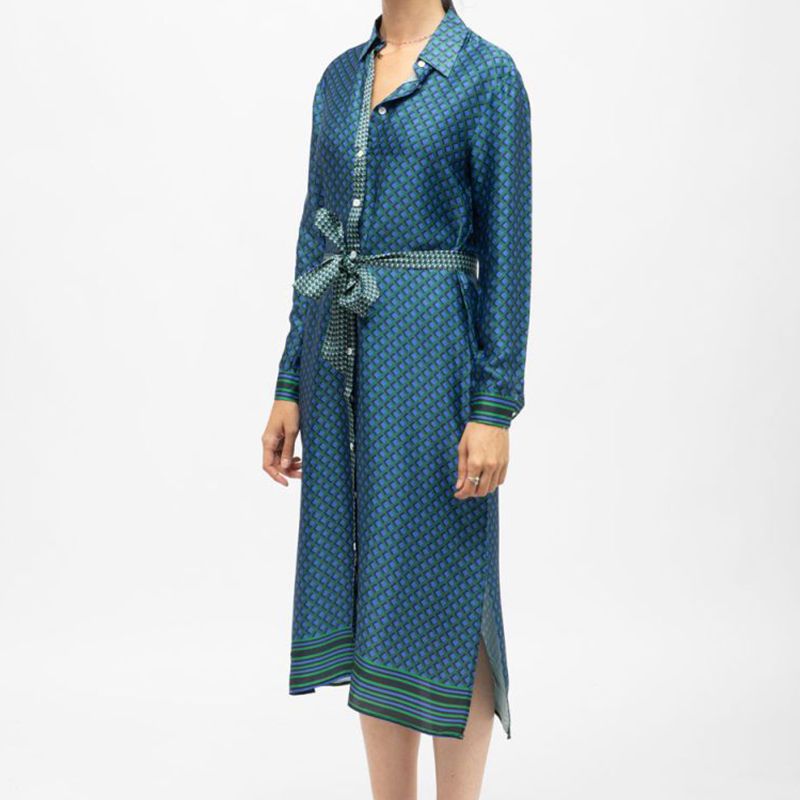 Robe chemise mi longue romy imprimé graphique Femme LA PETITE ETOILE