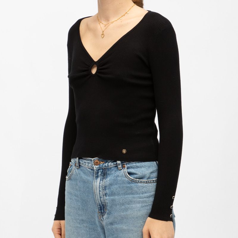 Pull 00-noir moza-m112423v8a Femme LA PETITE ETOILE