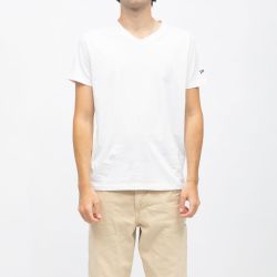 Tee shirt blanc col v basic Homme SCHOTT