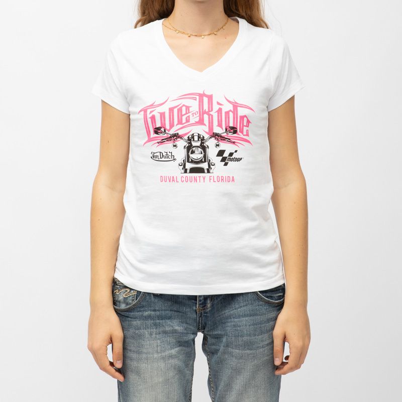 Tee shirt col v moto gp x von dutch vdmgp/2/tv/moto2 Femme VON DUTCH