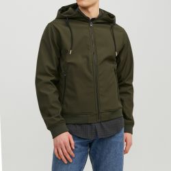 Veste mi saison mate zippée à capuche Homme JACK & JONES