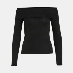 Tee shirt doux épaules nues osata black avec drapé Femme VILA