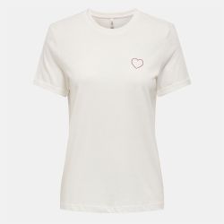Tee shirt Tenna col rond coton imprimé coeur regular Femme ONLY