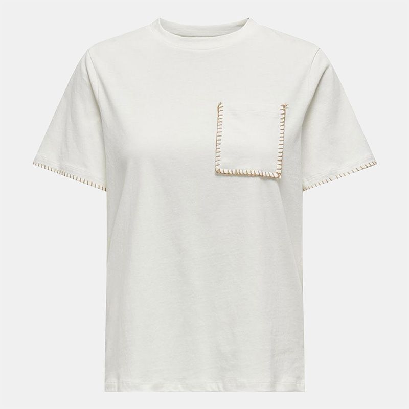 Tee shirt poche avant karen avec surpiques Femme ONLY