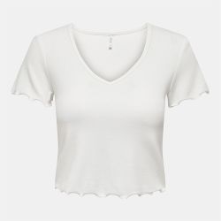 Tee shirt kika crop top col v Femme ONLY