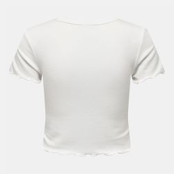 Tee shirt kika crop top col v Femme ONLY