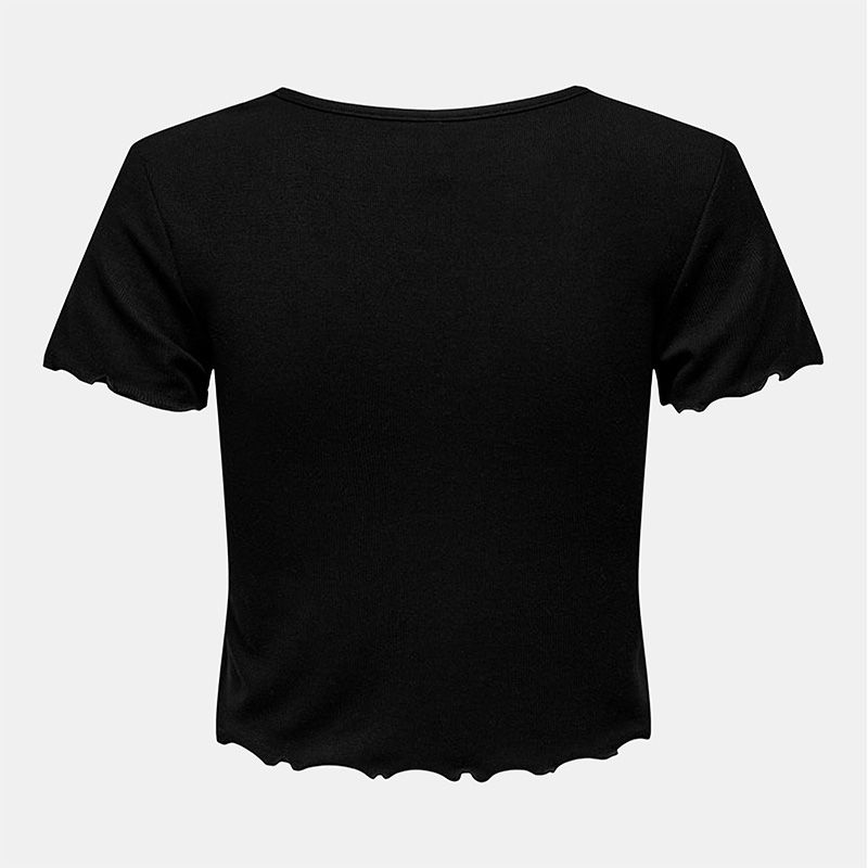 Tee shirt kika crop top col v Femme ONLY