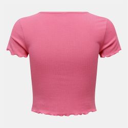 Tee shirt kika crop top col v Femme ONLY