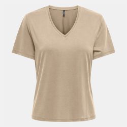 Tee shirt hannah regular fit décolleté V humus Femme ONLY