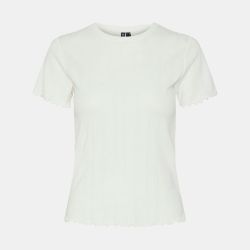 Tee shirt coton col rond manches courtes Femme PIECES