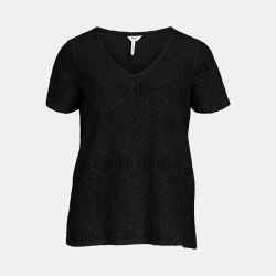 Tee shirt feodora broderie anglaise col V Femme OBJECT