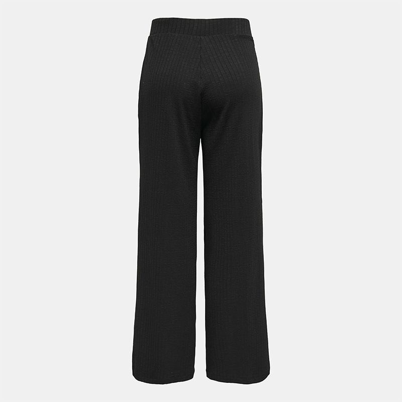 Pantalon cotelé ceinture élastique magan jambes larges black Femme ONLY