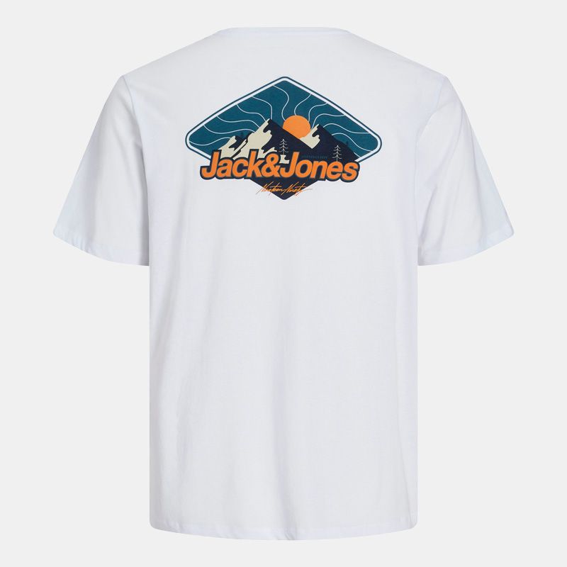 Tee shirt blanc mine col rond motif soleil levant Homme JACK & JONES Tee shirt blanc mine col rond motif soleil levant Homme JACK & JONES
