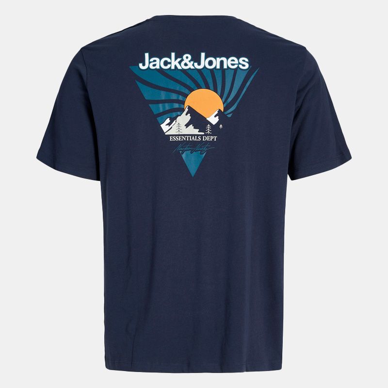 Tee shirt coton mine crew imprimé triangle avec montagnes Homme JACK & JONES Tee shirt coton mine crew imprimé triangle avec montagnes Homme JACK & JONES