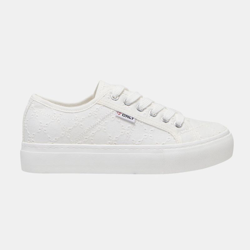 Baskets noomi brodé en toile à lacets Femme ONLY