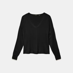 Pull breeze maille fine col v avec liseré Femme VERO MODA