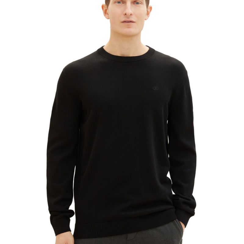 Pull turquoise blue melange 1039805055 Homme TOM TAILOR