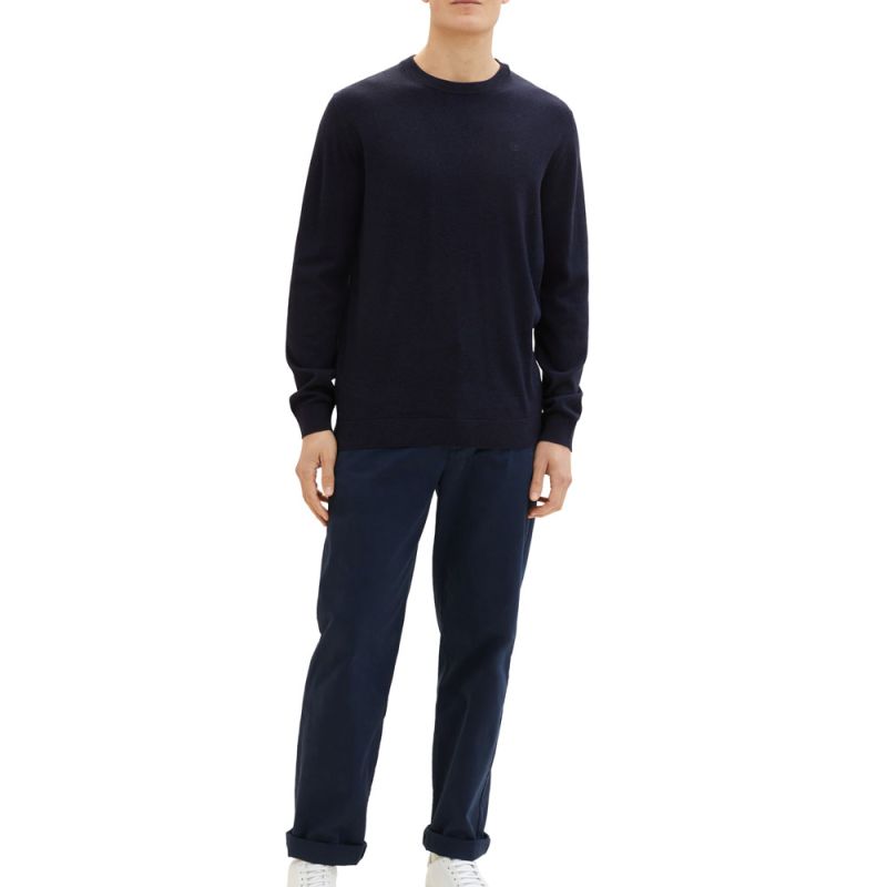 Pull turquoise blue melange 1039805055 Homme TOM TAILOR