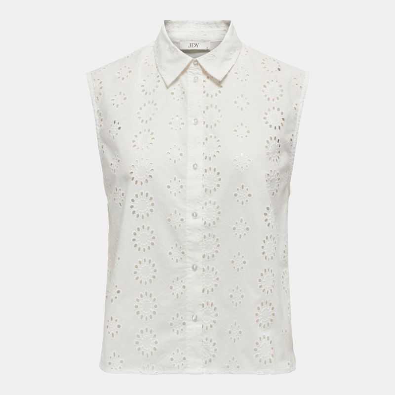 Chemisette tallie broderie anglaise sans manches Femme JDY Chemisette tallie broderie anglaise sans manches Femme JDY