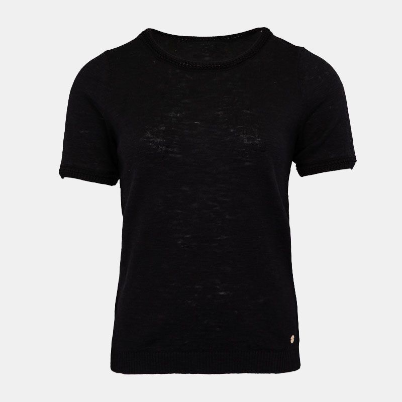Tee-shirt pull manches courtes noir mada Femme LA PETITE ETOILE