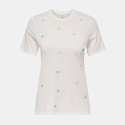 Tee shirt en coton imprimé coeurs Femme ONLY