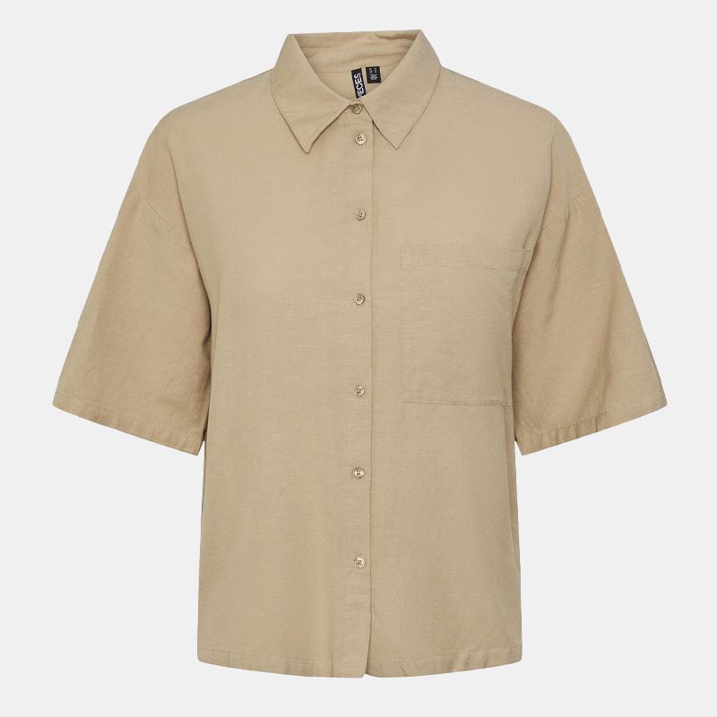 Chemise manches courtes uni Femme PIECES Chemise manches courtes uni Femme PIECES