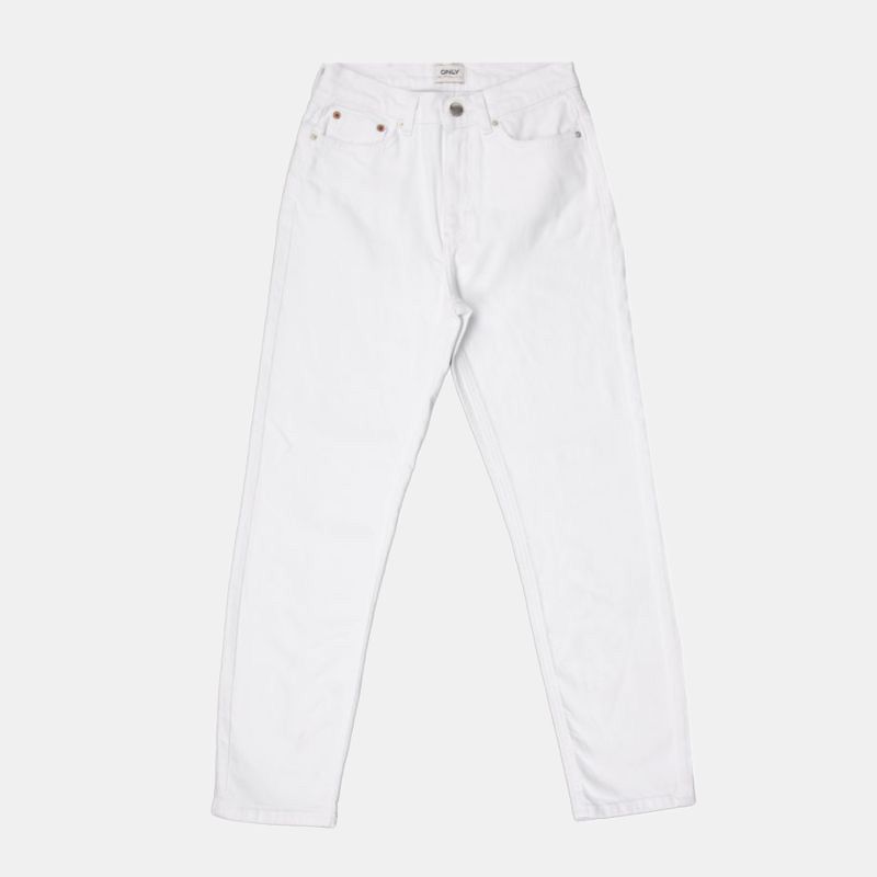 Jean blanc denim emel taille haute Femme ONLY
