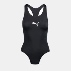 Maillot de sport noir uni logo blanc dos nu Femme PUMA