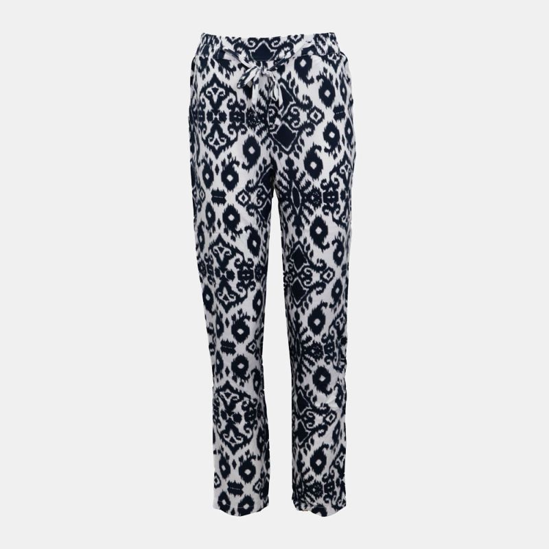 Pantalon carotte fluide motif éthnique bleu marine Femme VERO MODA
