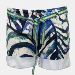 Short unbleached motif palmier avec ceinture brillante Femme PLEASE