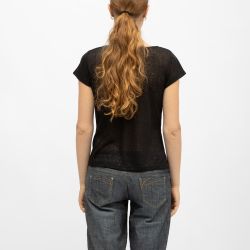 TEE SHIRT MC GLITTER BLACK P118W TEE SHIRT MC GLITTER BLACK P118W