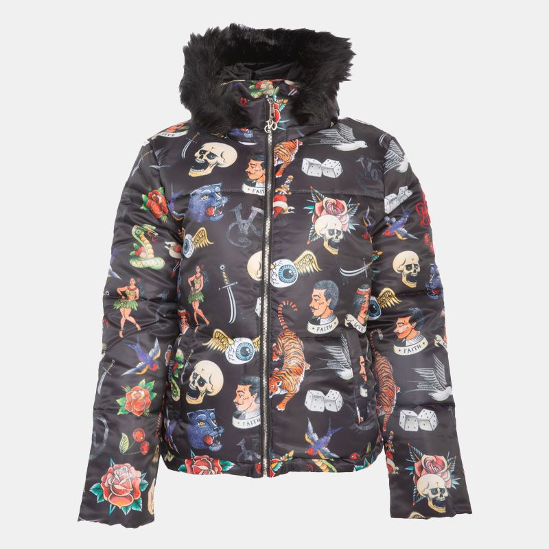 Doudoune à capuche avec fourrureFemme VON DUTCH