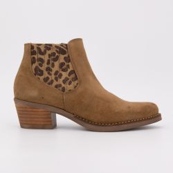 BOTTINE SADE TAUPE/ SERRAJE LEOPARDO 6416 36/40