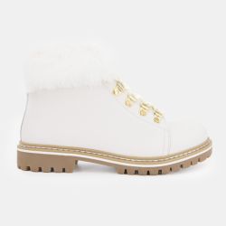 Boots cuir grainé avec fausse fourrure Femme LES TROPEZIENNES PAR M.BELARBI