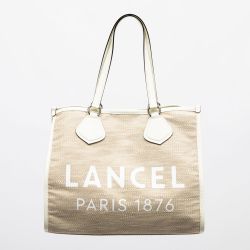 Sac cabas bi matiere tissé 40x34x10cm Femme LANCEL