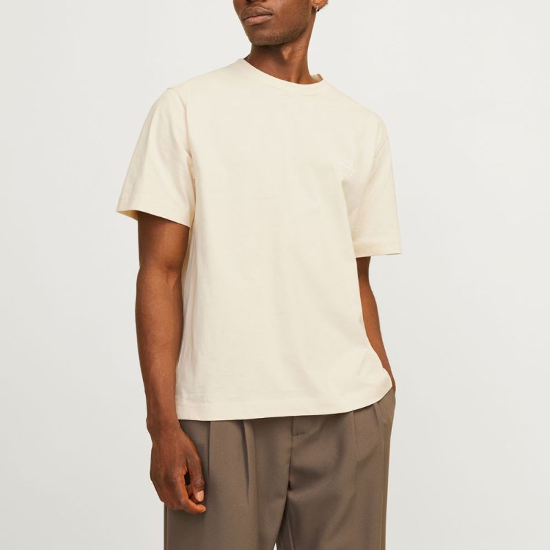 Tee shirt jwhnoho back graphic buttercream 12285928 4400 Homme JACK & JONES