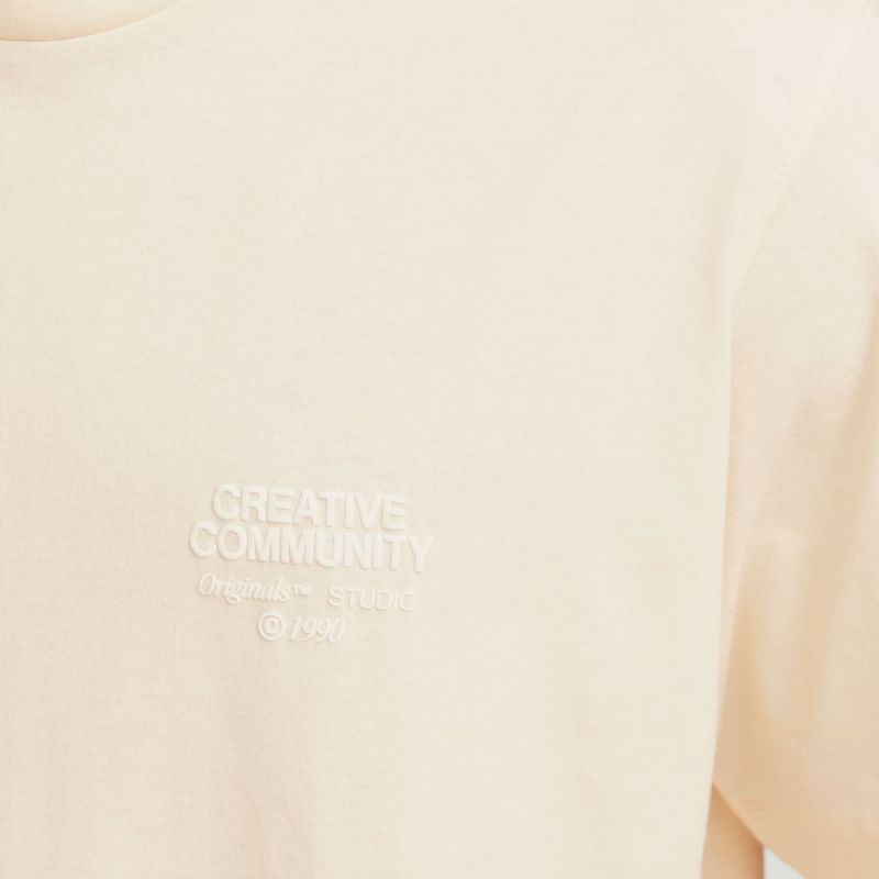 Tee shirt jwhnoho back graphic buttercream 12285928 4400 Homme JACK & JONES