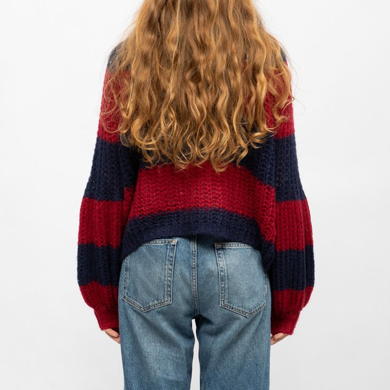 Pull blu/rosso m7501c001 Femme PLEASE