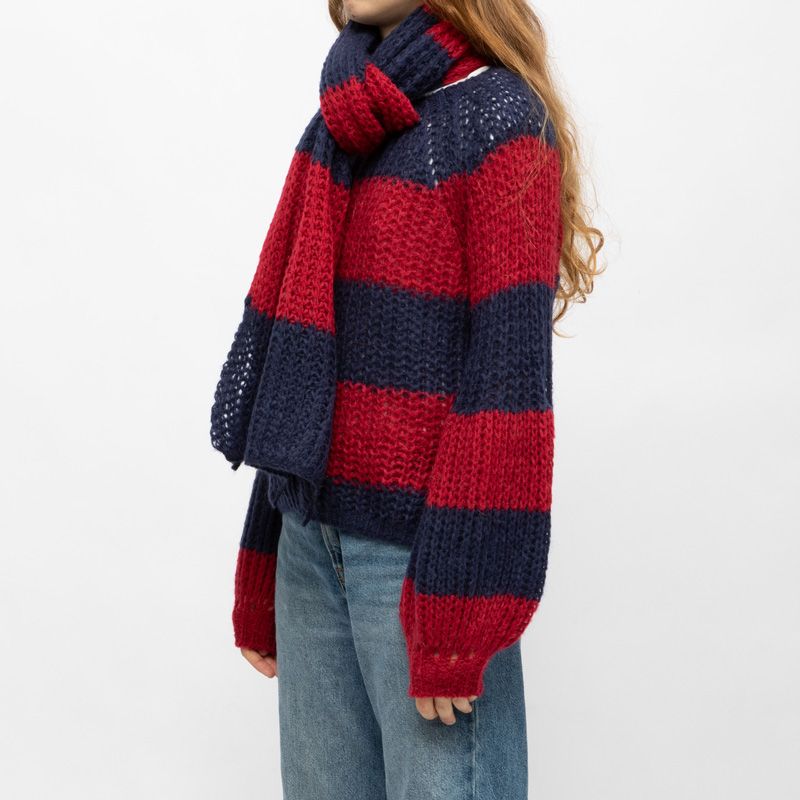 Pull blu/rosso m7501c001 Femme PLEASE