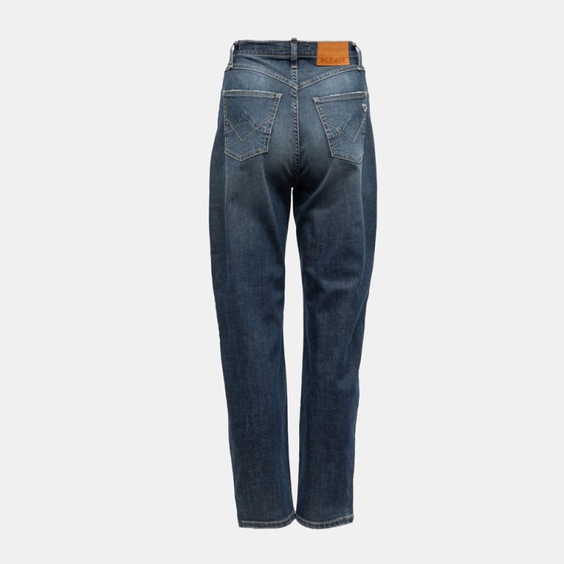 Pantalon blu denim p0gkbq2p5n Femme PLEASE