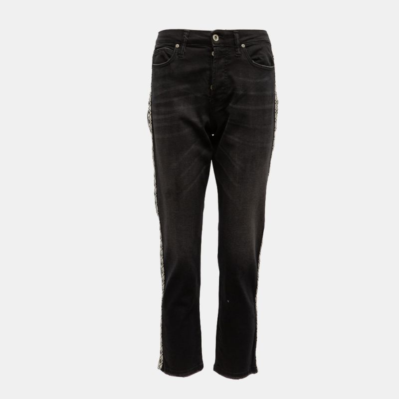 Pantalon nero denim p1tbcn9w4h Femme PLEASE