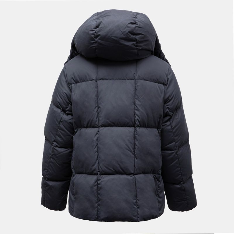 Doudoune noire à capuche zippée Femme PYRENEX