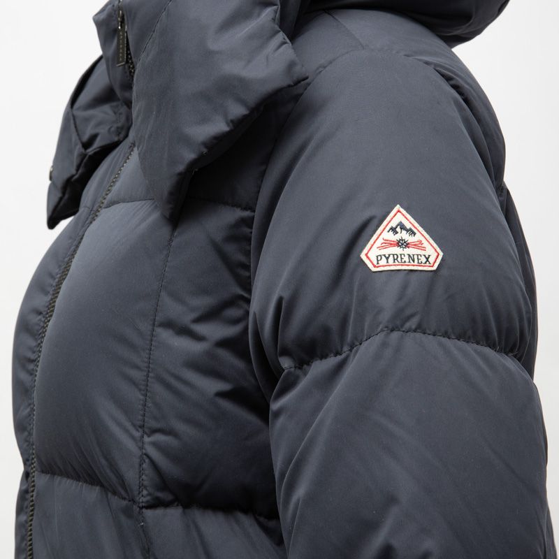 Doudoune noire à capuche zippée Femme PYRENEX