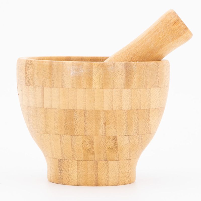 ENSEMBLE MORTIER ET PILON EN BAMBOU BGM12
