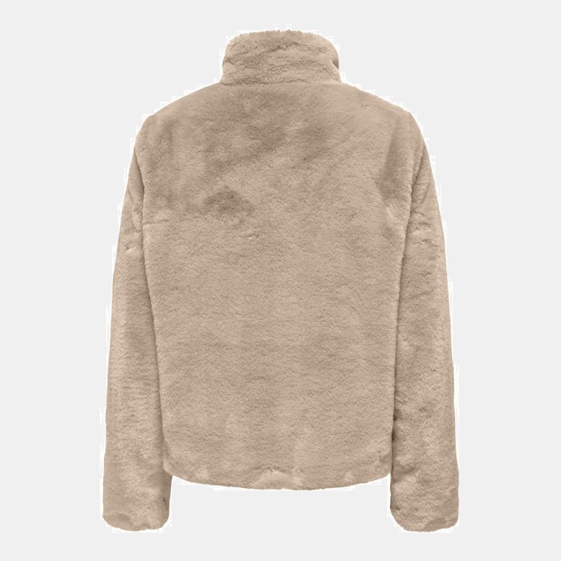 Veste fausse fourrure Vida col montant Femme ONLY