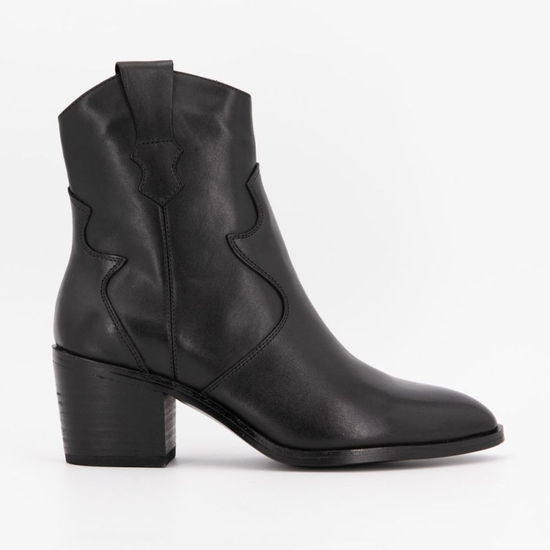 Bottine a talon black lather b-24456-1 t36/40 Femme ELWIN