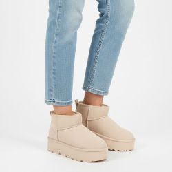Bottines à plateforme cuir fourrée Femme KELARA